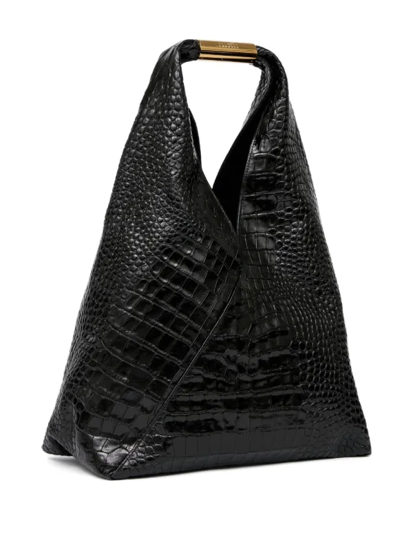 MM6 Maison Margiela crocodile-embossed Shoulder Bag | Black | FARFETCH