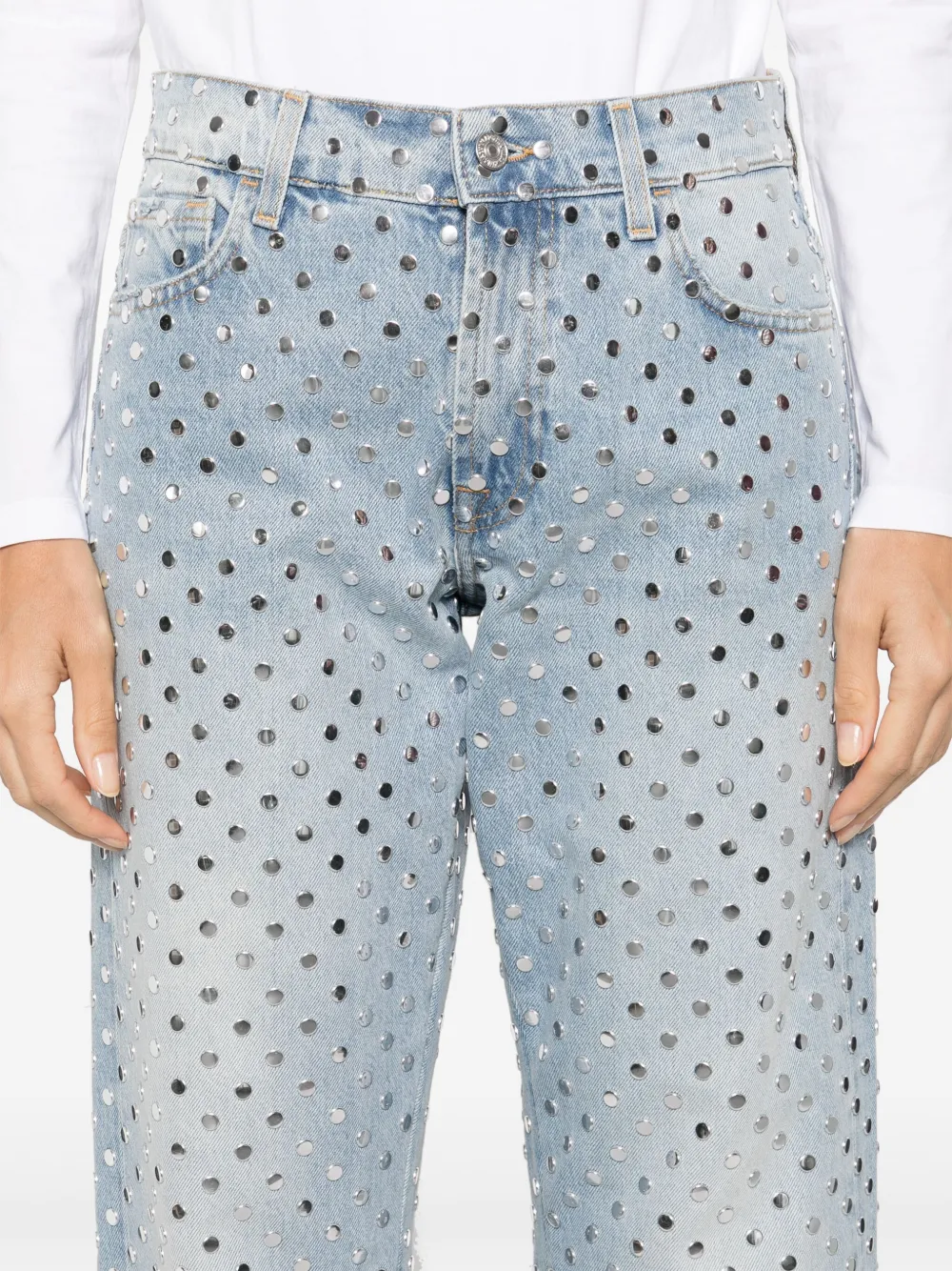7 FOR ALL MANKIND STUDDED JEANS 