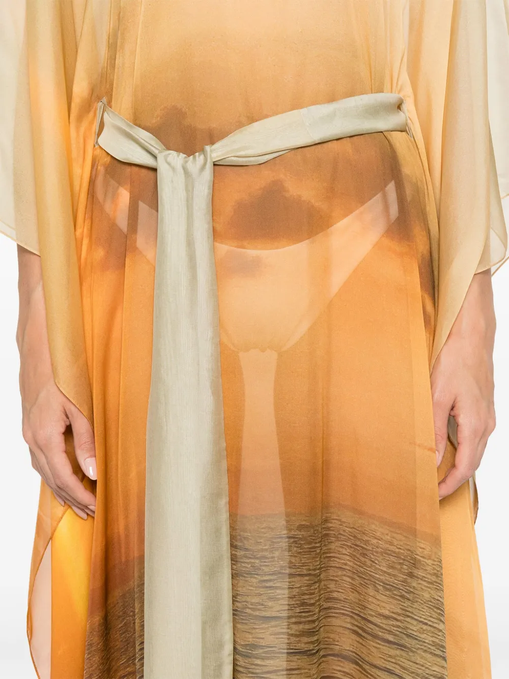 Roberto Cavalli Zijden jurk Oranje