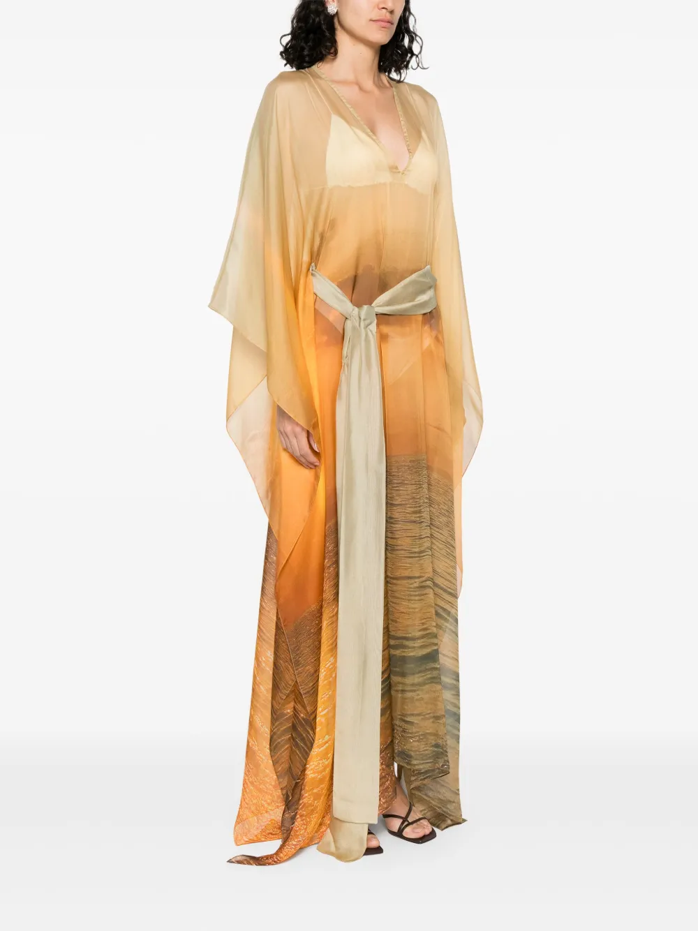Roberto Cavalli Zijden jurk Oranje