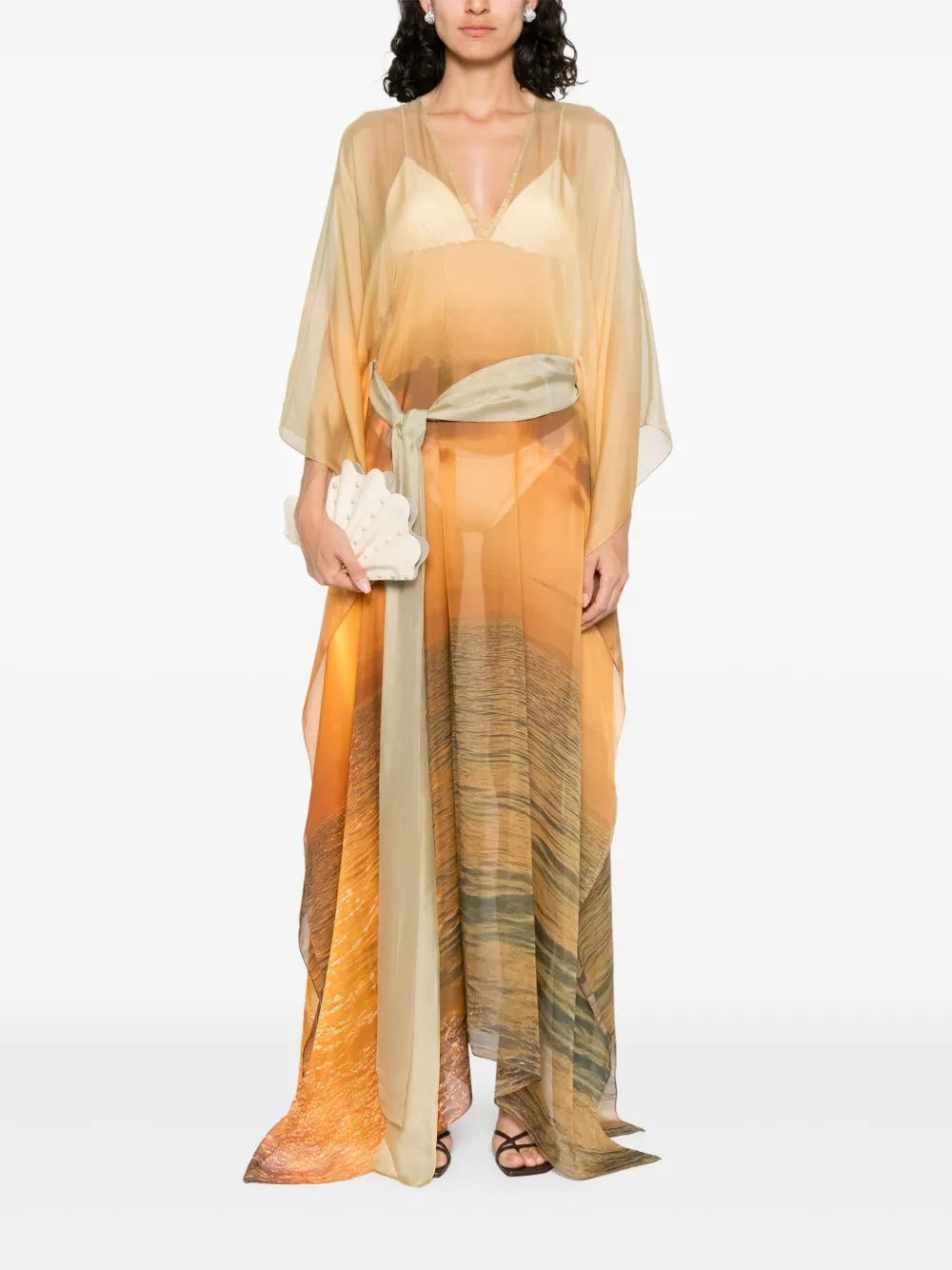 Roberto Cavalli Zijden jurk Oranje
