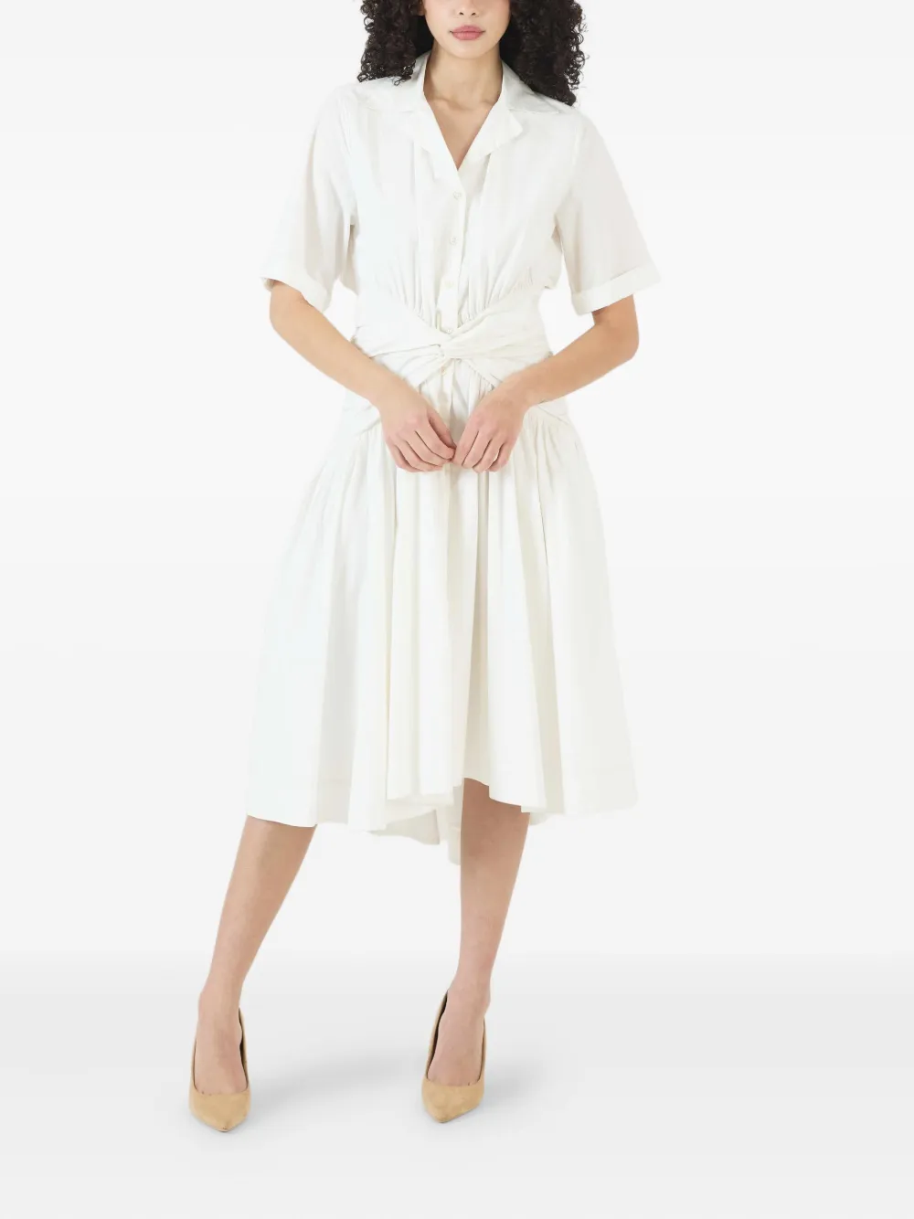 Rosie Assoulin cotton midi dress - Wit