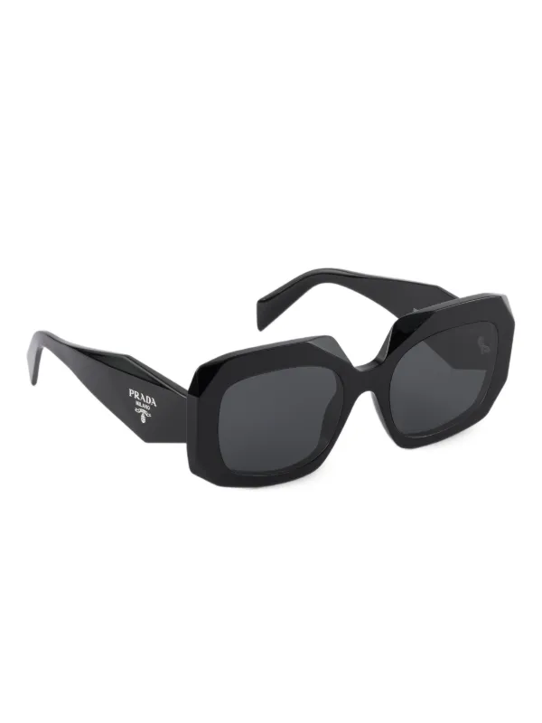 PRADA ブラック サングラス オクタゴナル Prada Eyewear プラダ シンボル スクエアサングラス | ブラック
