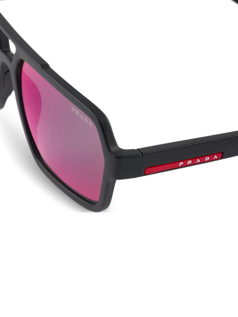 Prada Eyewear Linea Rossa zonnebril Zwart