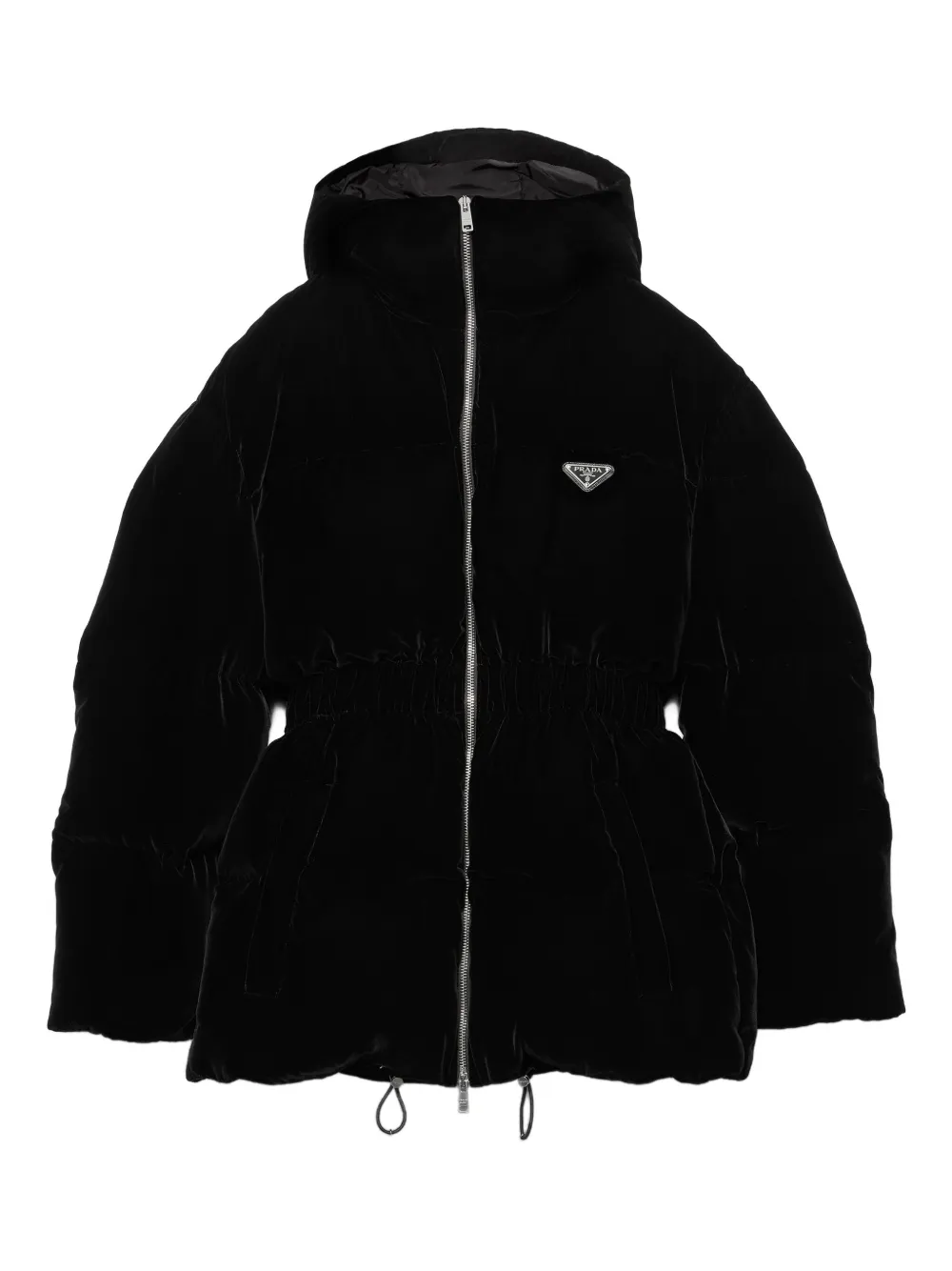 Prada Fluwelen donsjack Zwart