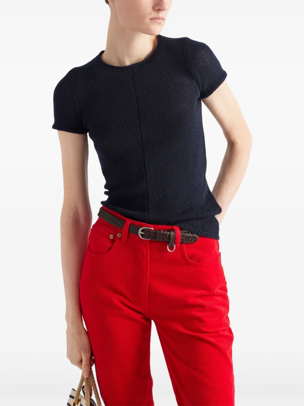 Prada Kasjmier T-shirt Blauw