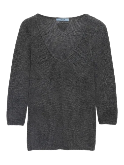 Prada haut crop en cachemire - Gris - Prada - Modalova