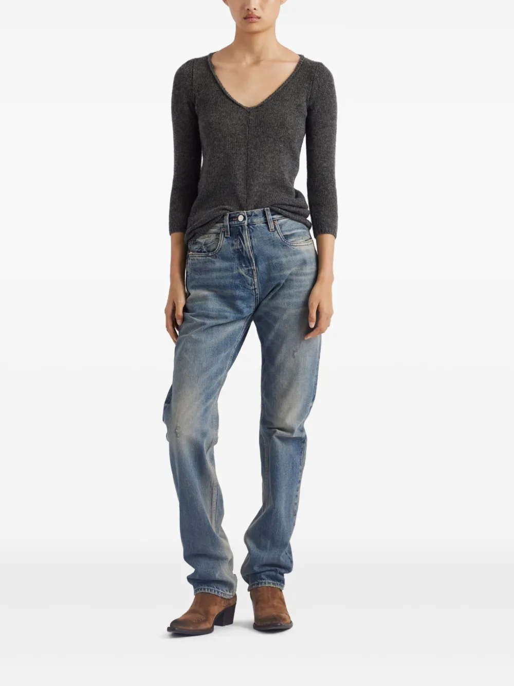 Prada Kasjmier top Grijs