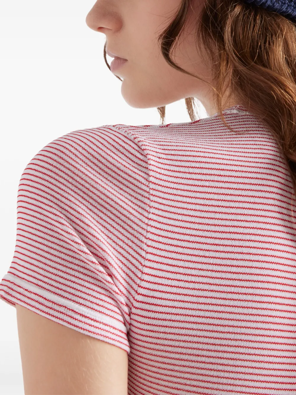 Prada Gestreept T-shirt Wit