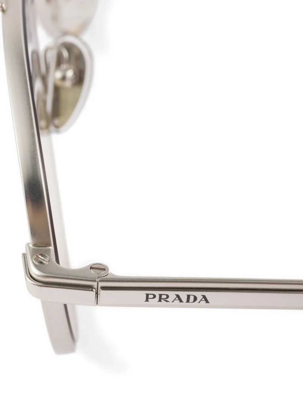 Prada Eyewear Zonnebril met gegraveerd logo Zilver