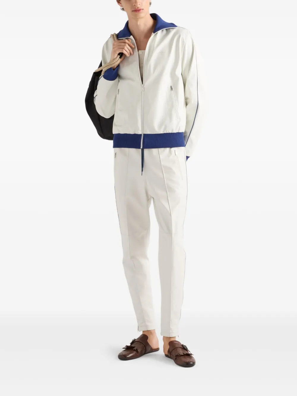 Prada Leren broek - Wit