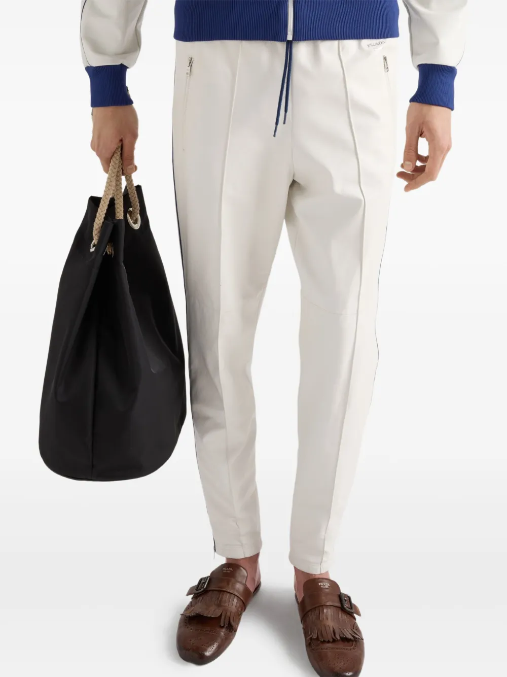 Prada Leren broek Wit