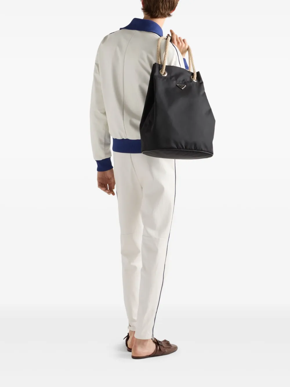 Prada Leren broek Wit