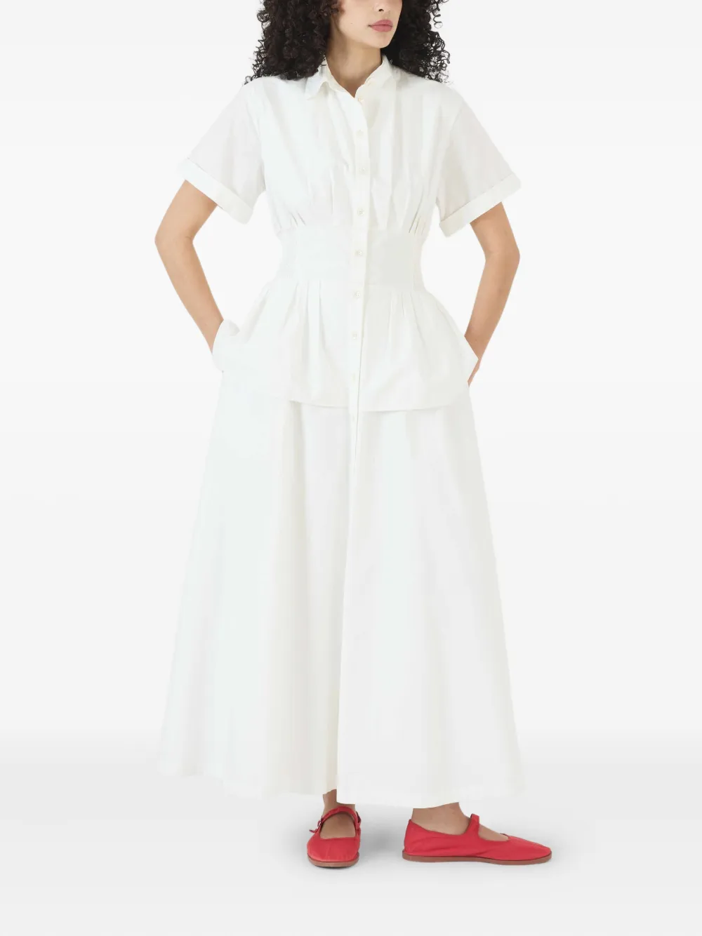Rosie Assoulin cotton midi dress - Wit