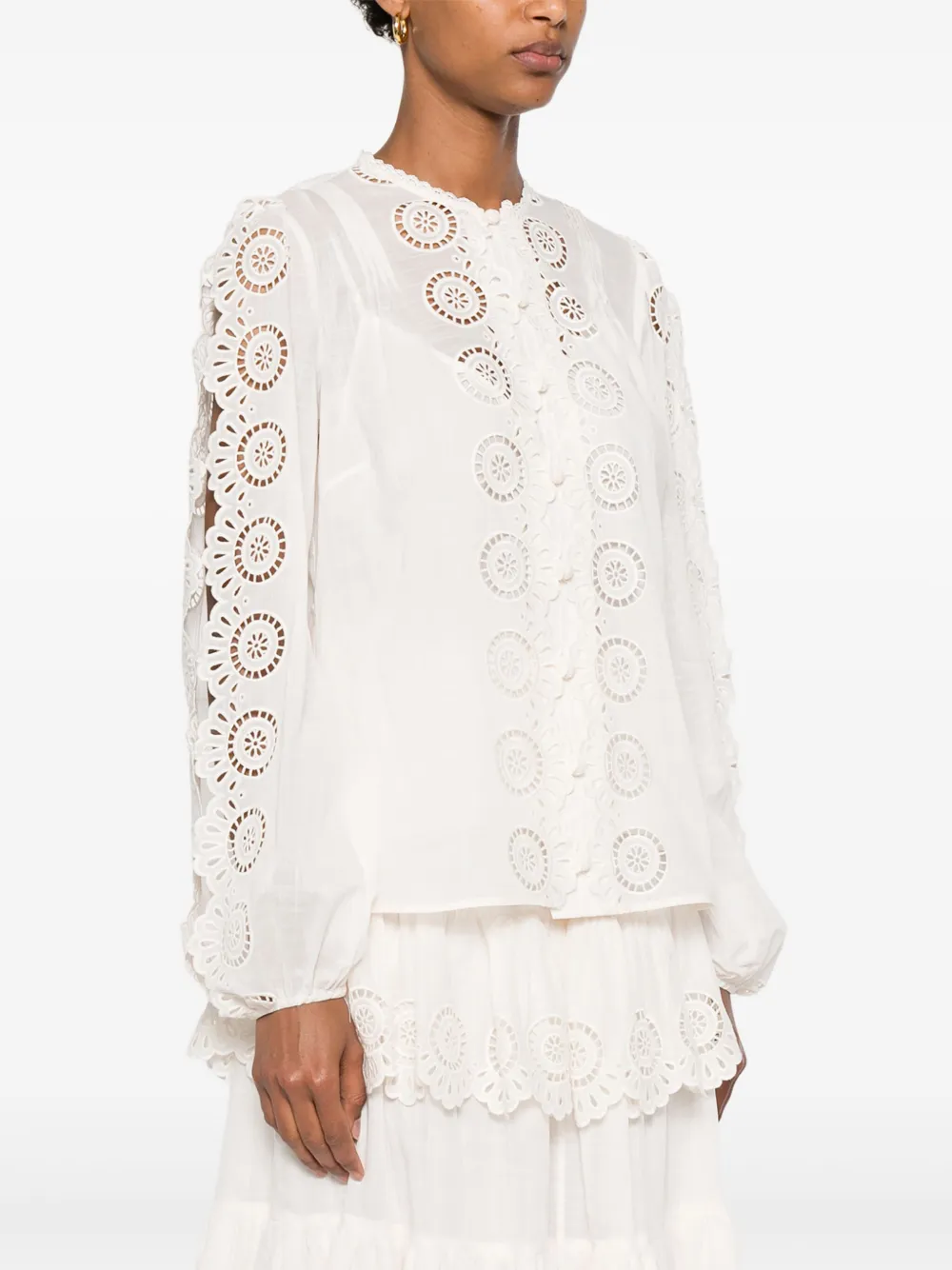 ZIMMERMANN Lucky blouse met borduurwerk Beige
