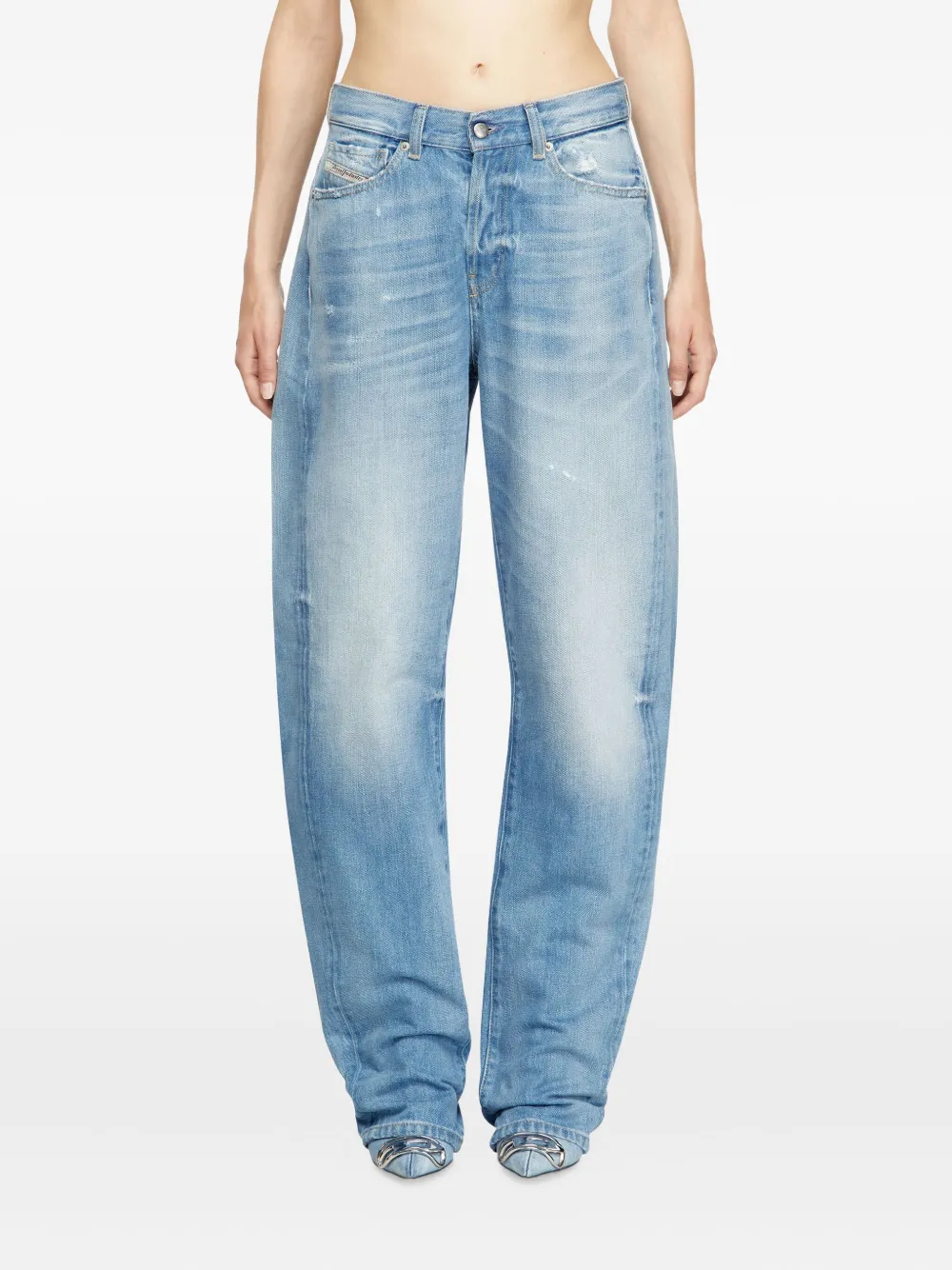 Diesel D-Ellz gerafelde jeans Blauw