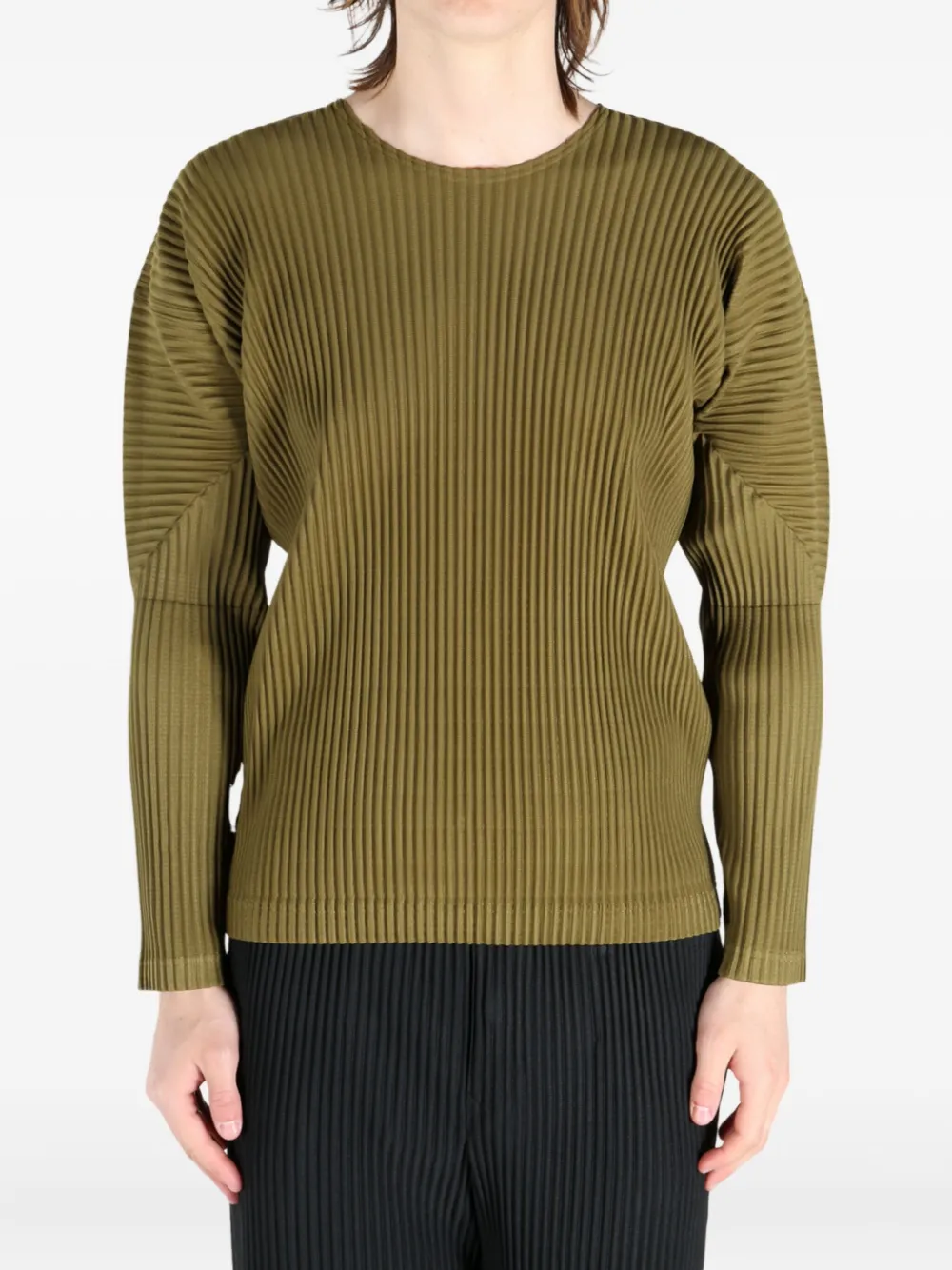 Homme Plissé Issey Miyake plissé-effect T-shirt - Groen