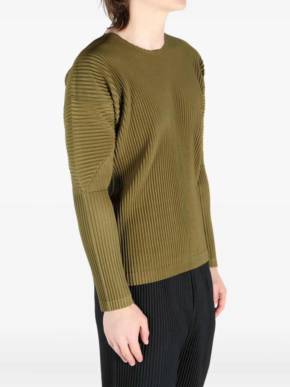 Homme Plissé Issey Miyake plissé-effect T-shirt Groen