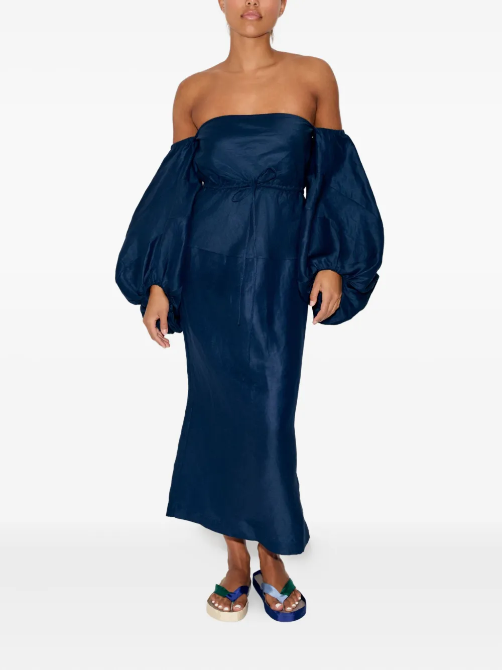 Rosie Assoulin balloon-sleeve midi dress - Blauw