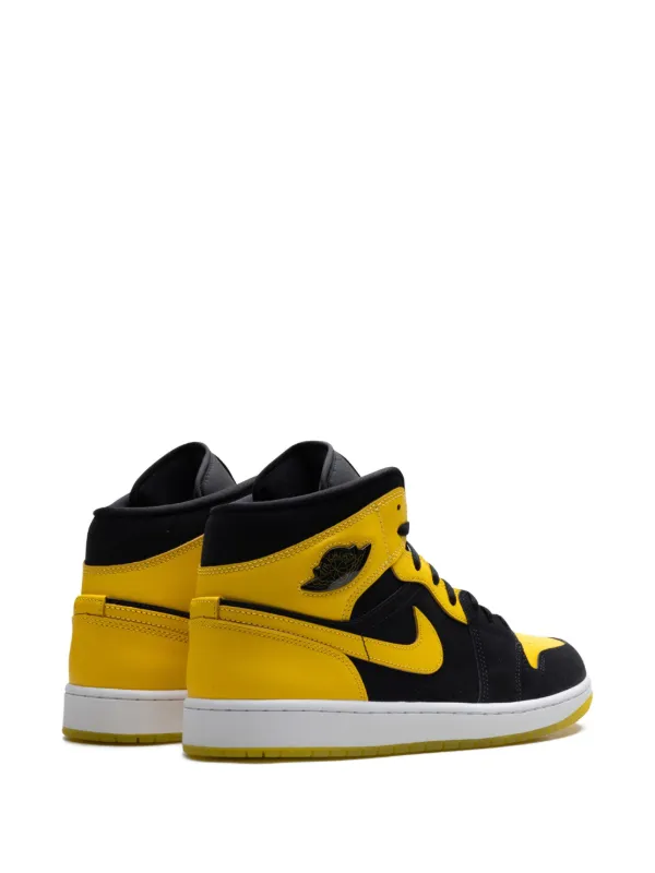 Jordan Tenis Air Jordan 1 Mid Black/White/Varsity Maize | Amarillo