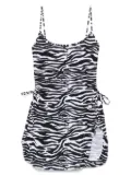 The Attico zebra-print mini dress - White