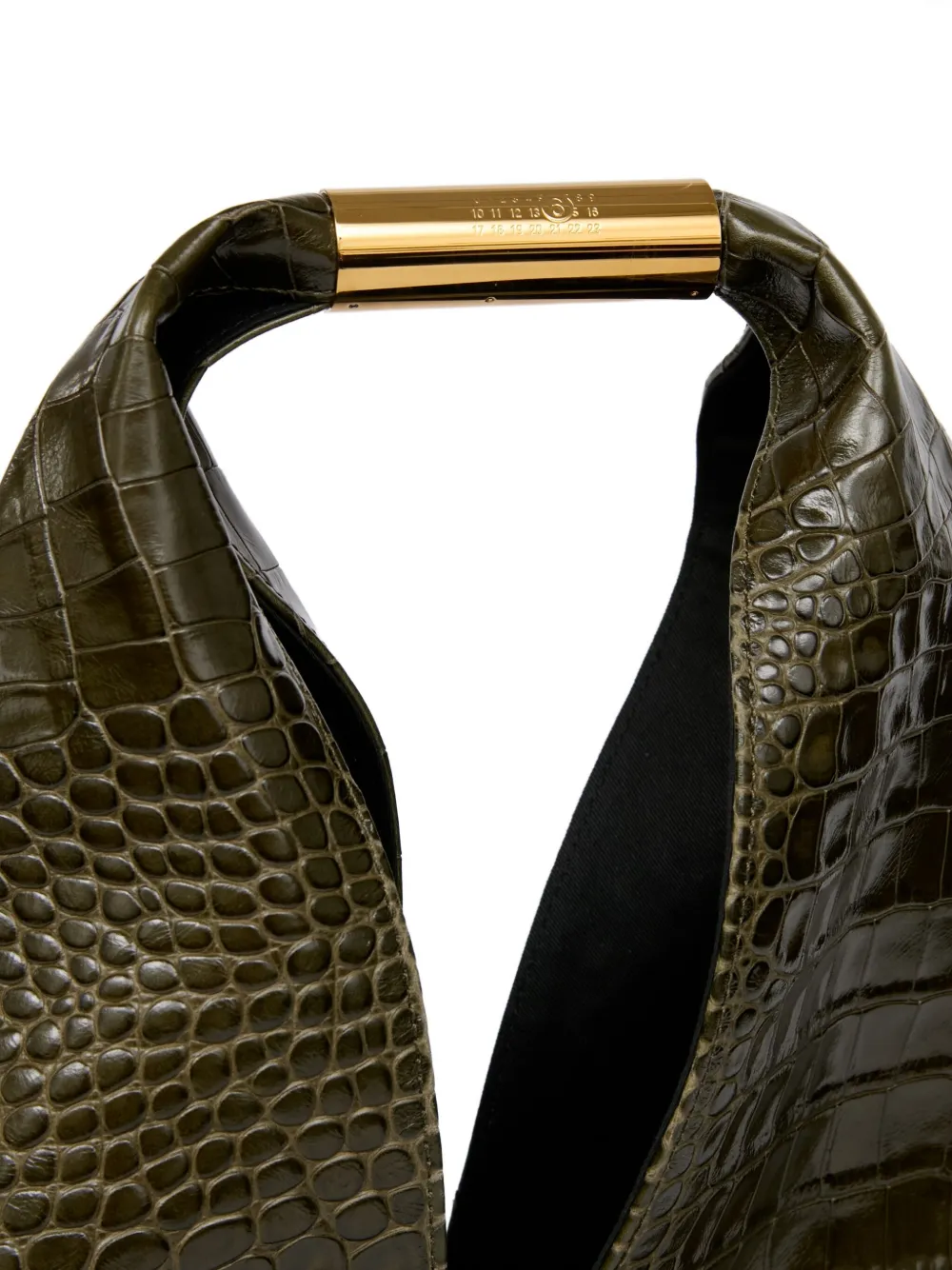 Mm6 Maison Margiela Crocodile-embossed Shoulder Bag In Green