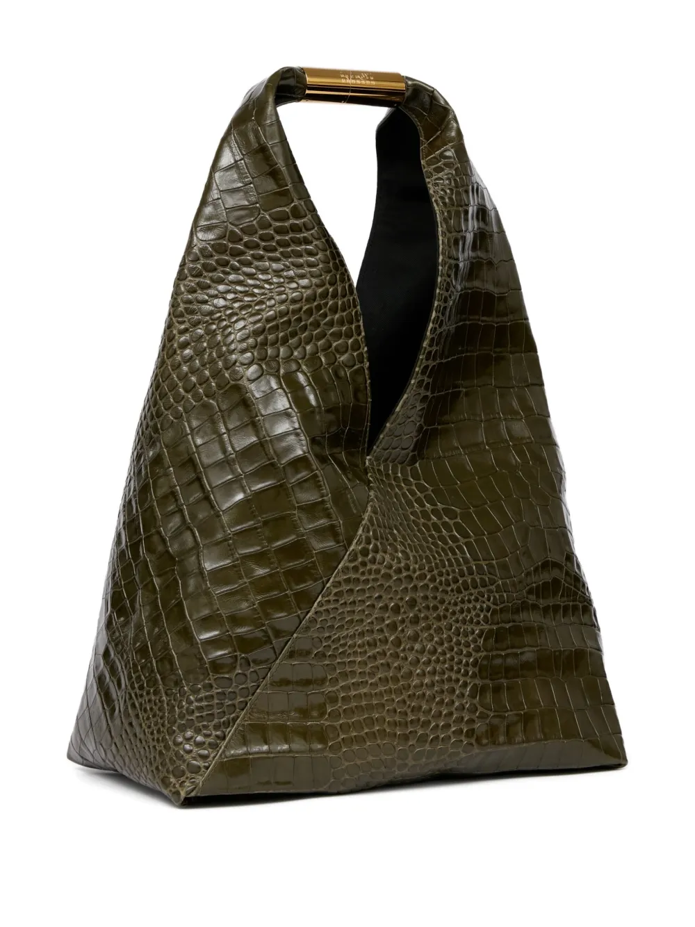 MM6 Maison Margiela Schoudertas met krokodillenleer-reliëf - Groen