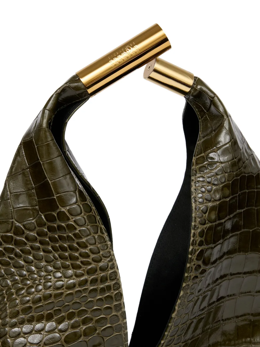Mm6 Maison Margiela Crocodile-embossed Shoulder Bag In Green