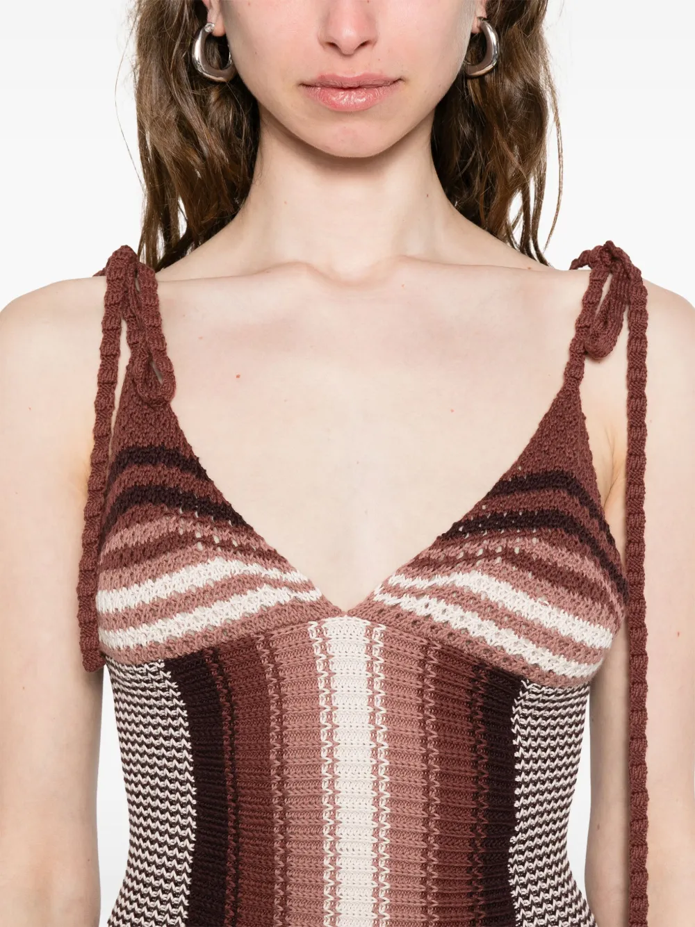 The Attico Gestreepte mini-jurk Bruin