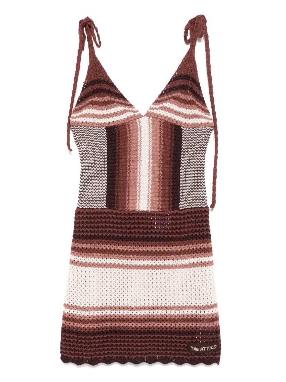 The Attico Gestreepte mini-jurk Bruin