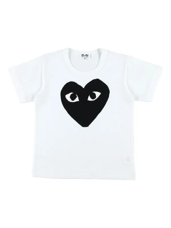 Comme Des Garçons Play Kids Big Heart-print T-shirt White