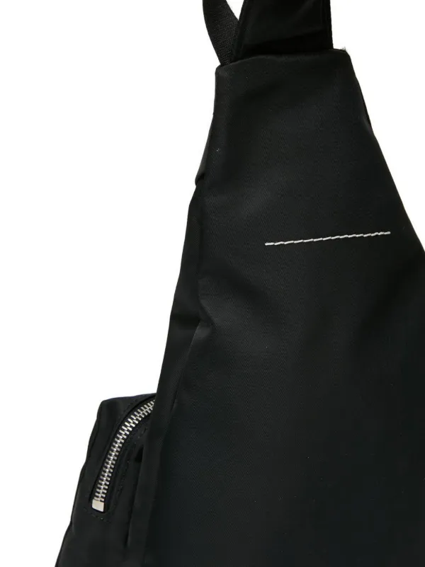 MM6 Maison Margiela Asymmetric Zip Cross Body Bag | Black