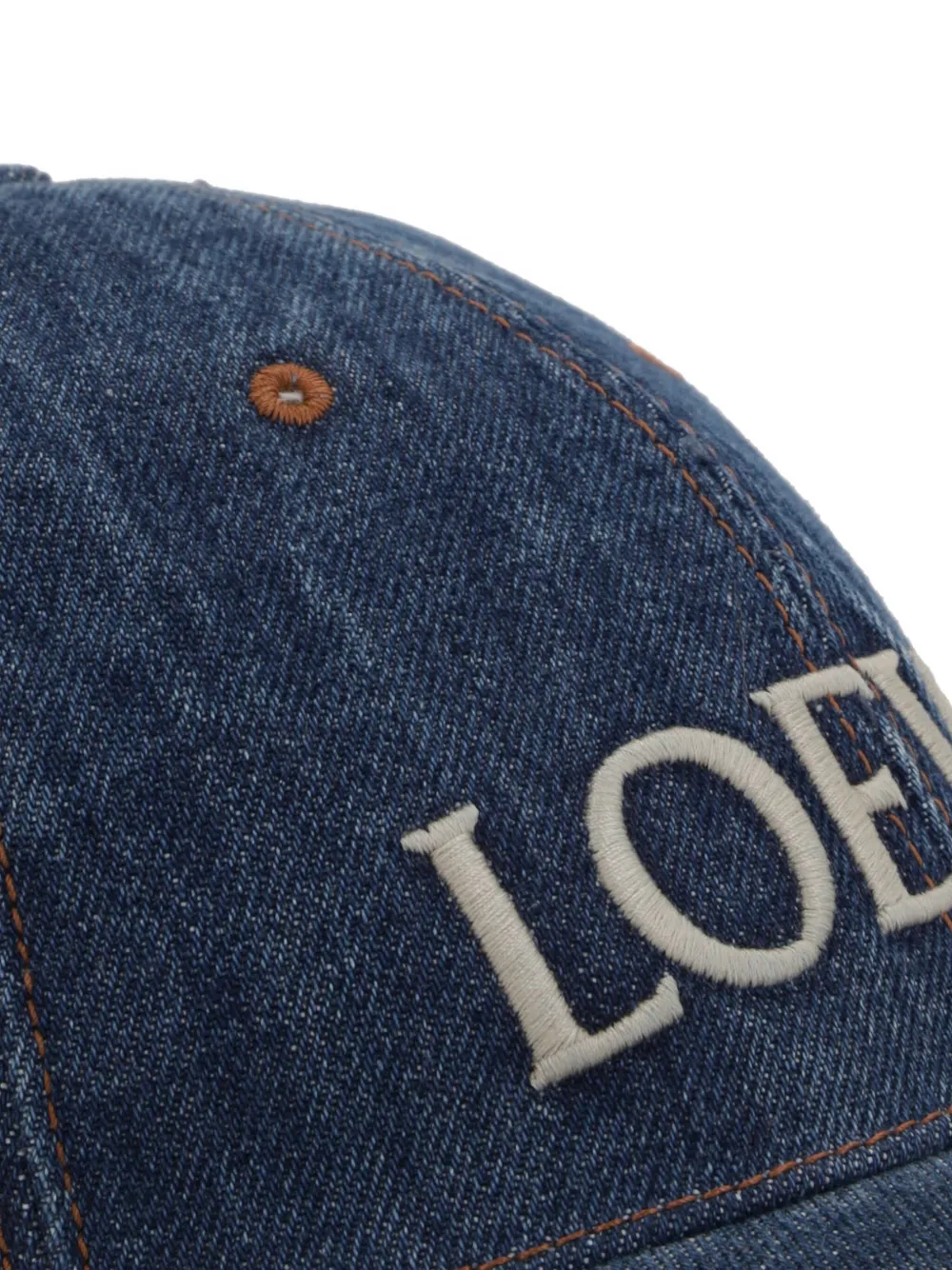 Loewe Denim Baseball Cap In Blue
