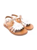 Pom D'api floral-appliqué sandals - Pink
