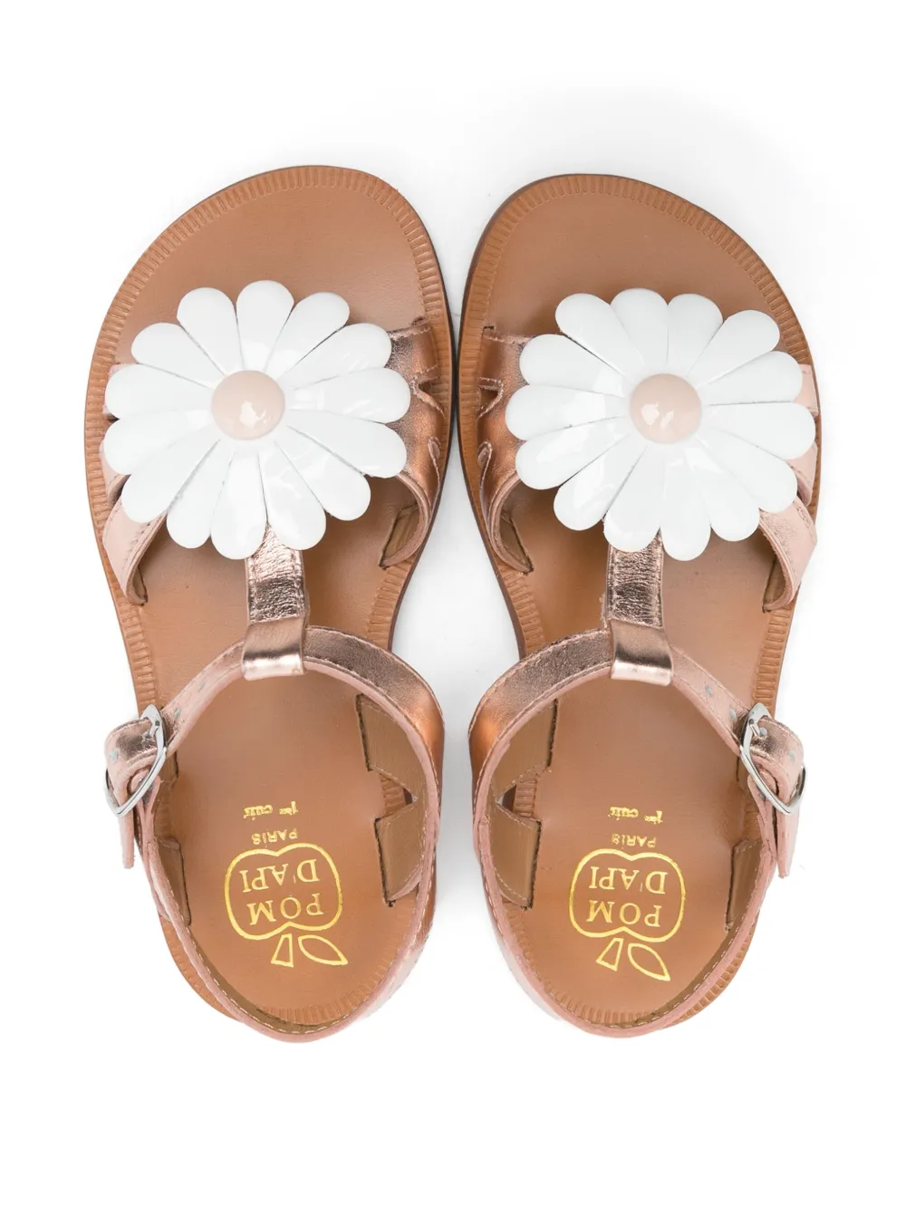 Pom D'api floral-appliqué sandals Pink