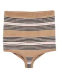 Prada striped ribbed mini shorts - Neutrals