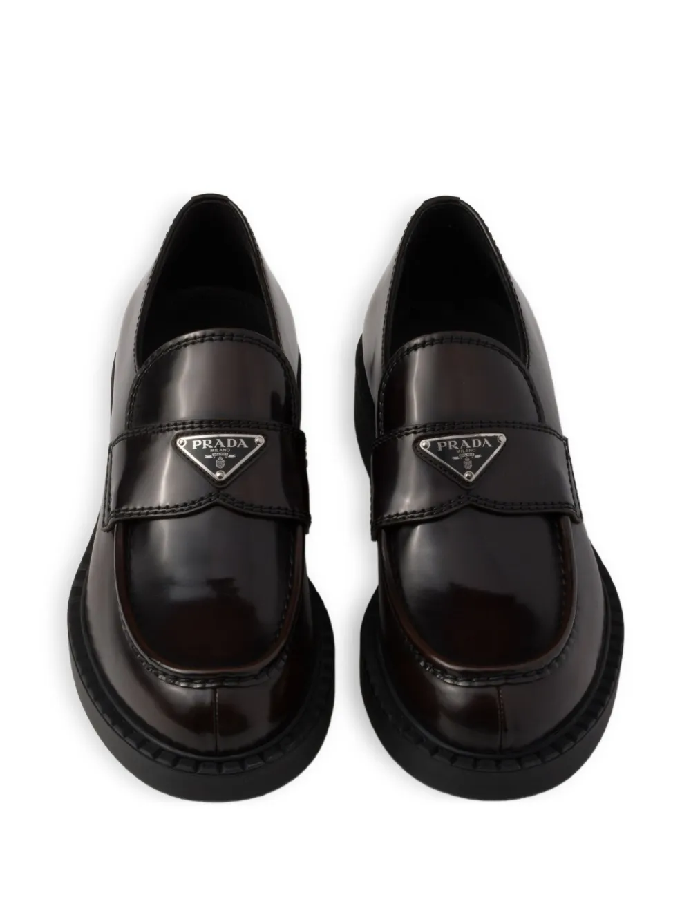 Prada leather loafers Brown