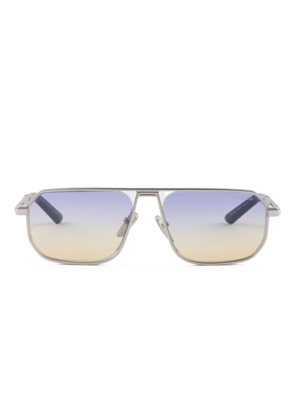 Prada Eyewear Zonnebril met gegraveerd logo Zilver