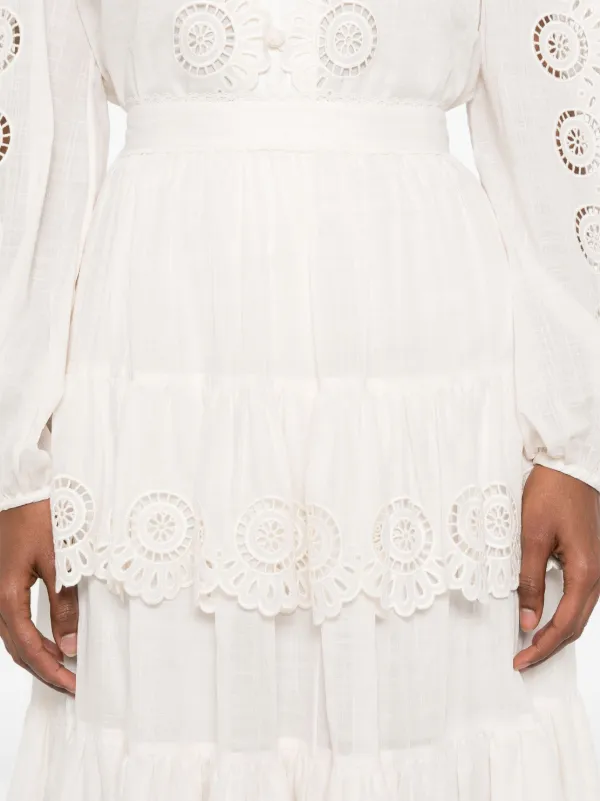 ZIMMERMANN Lucky Embroidered Skirt | Neutrals | FARFETCH