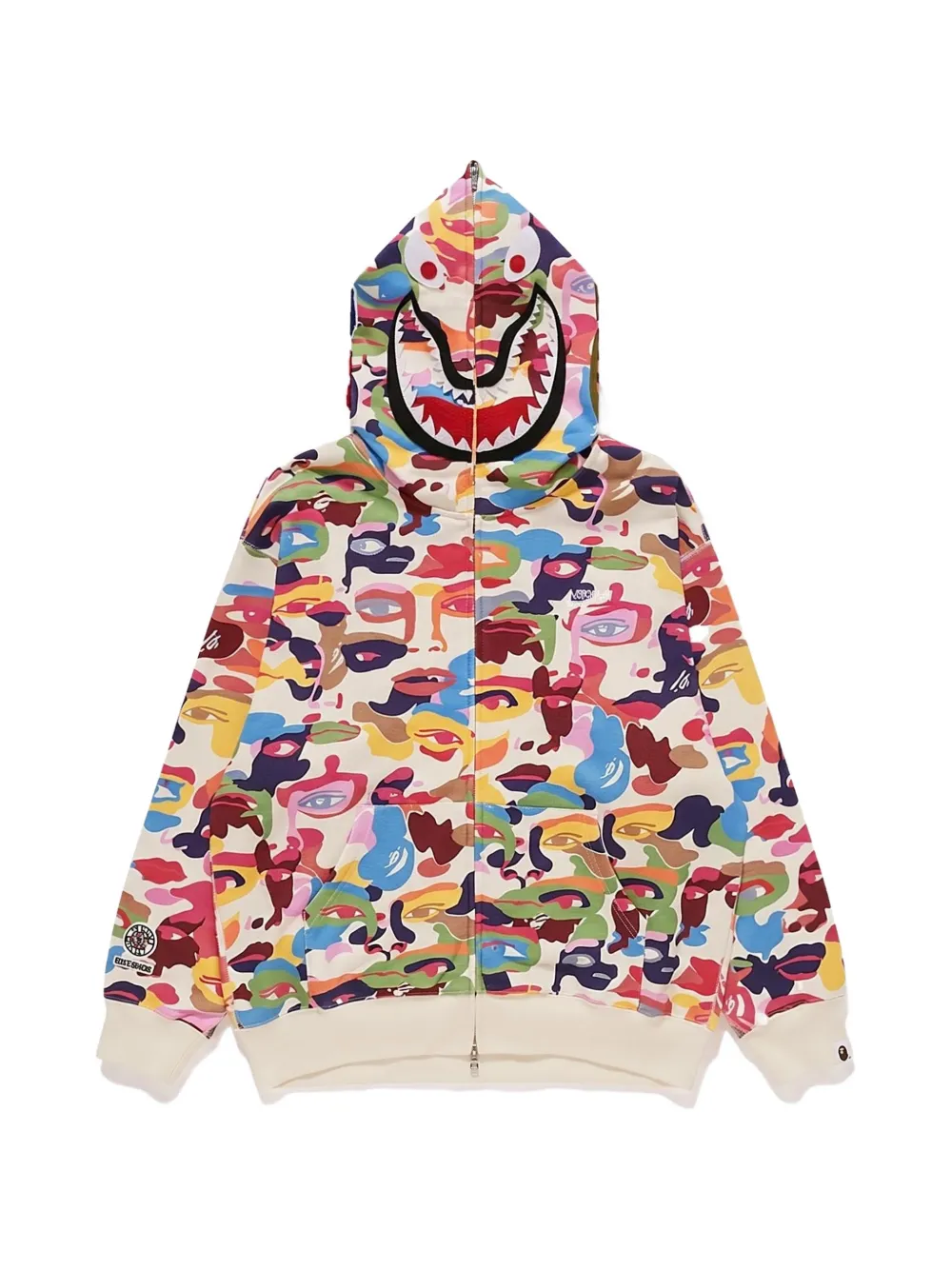 A BATHING APE x Kidsuper Camo Shark hoodie Beige
