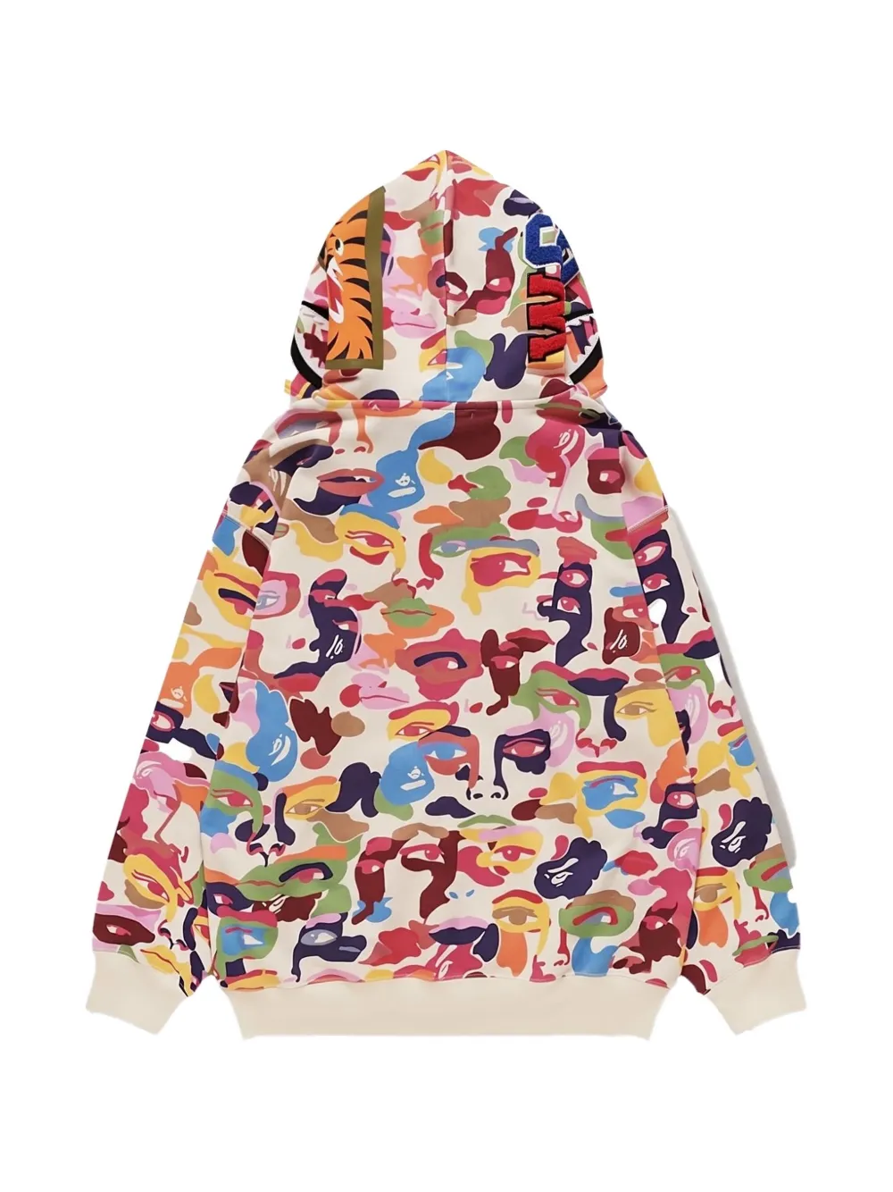 A BATHING APE x Kidsuper Camo Shark hoodie Beige