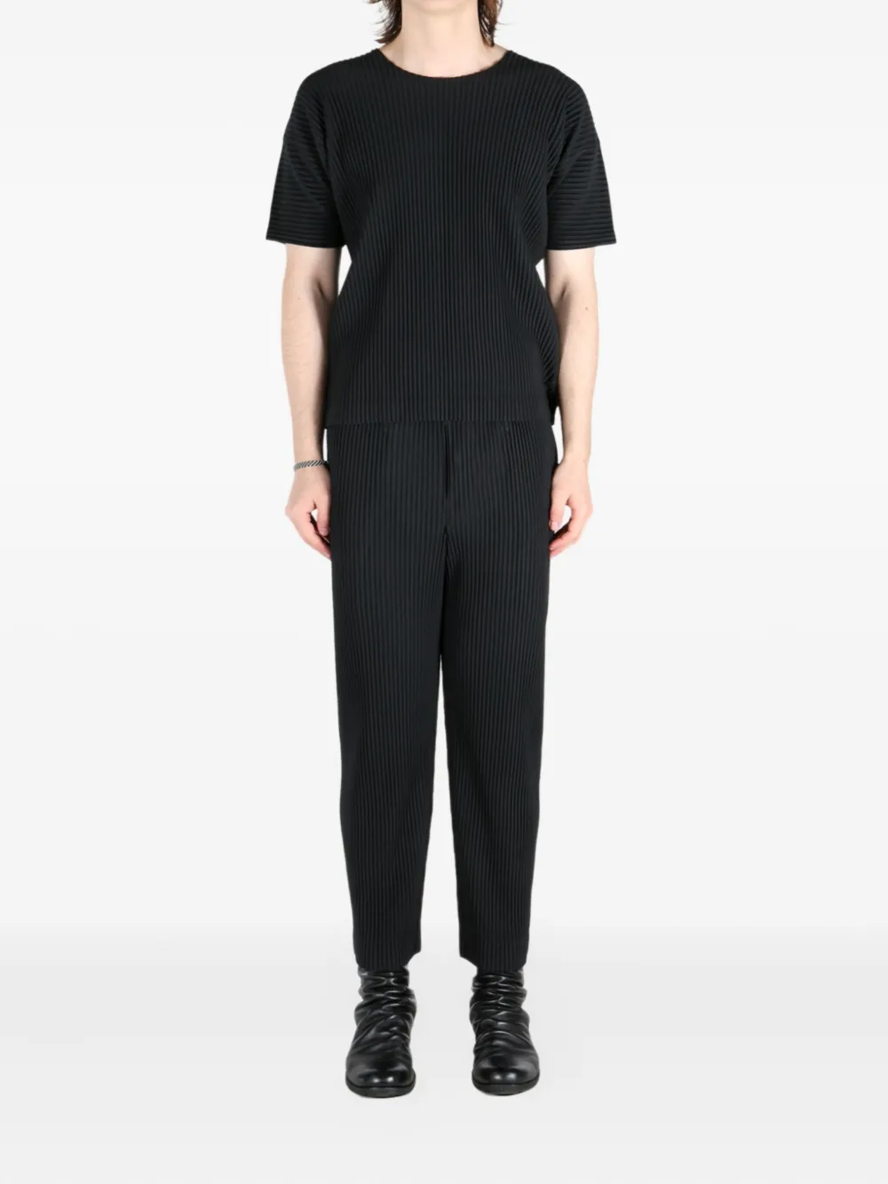 Homme Plissé Issey Miyake plissé-effect T-shirt - Zwart