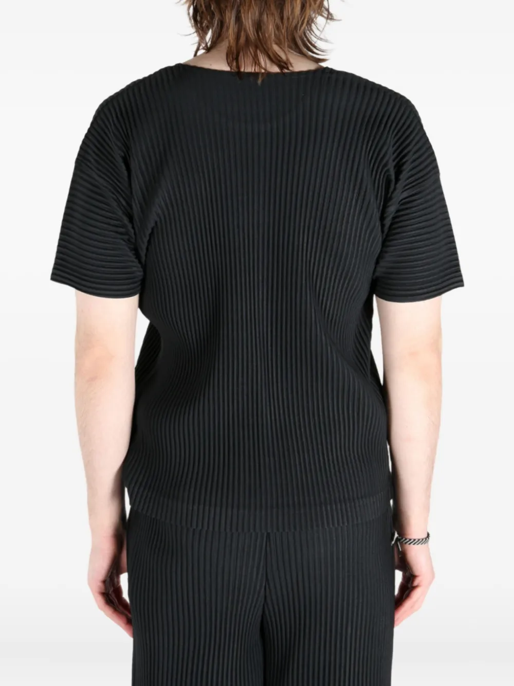 Homme Plissé Issey Miyake plissé-effect T-shirt Zwart