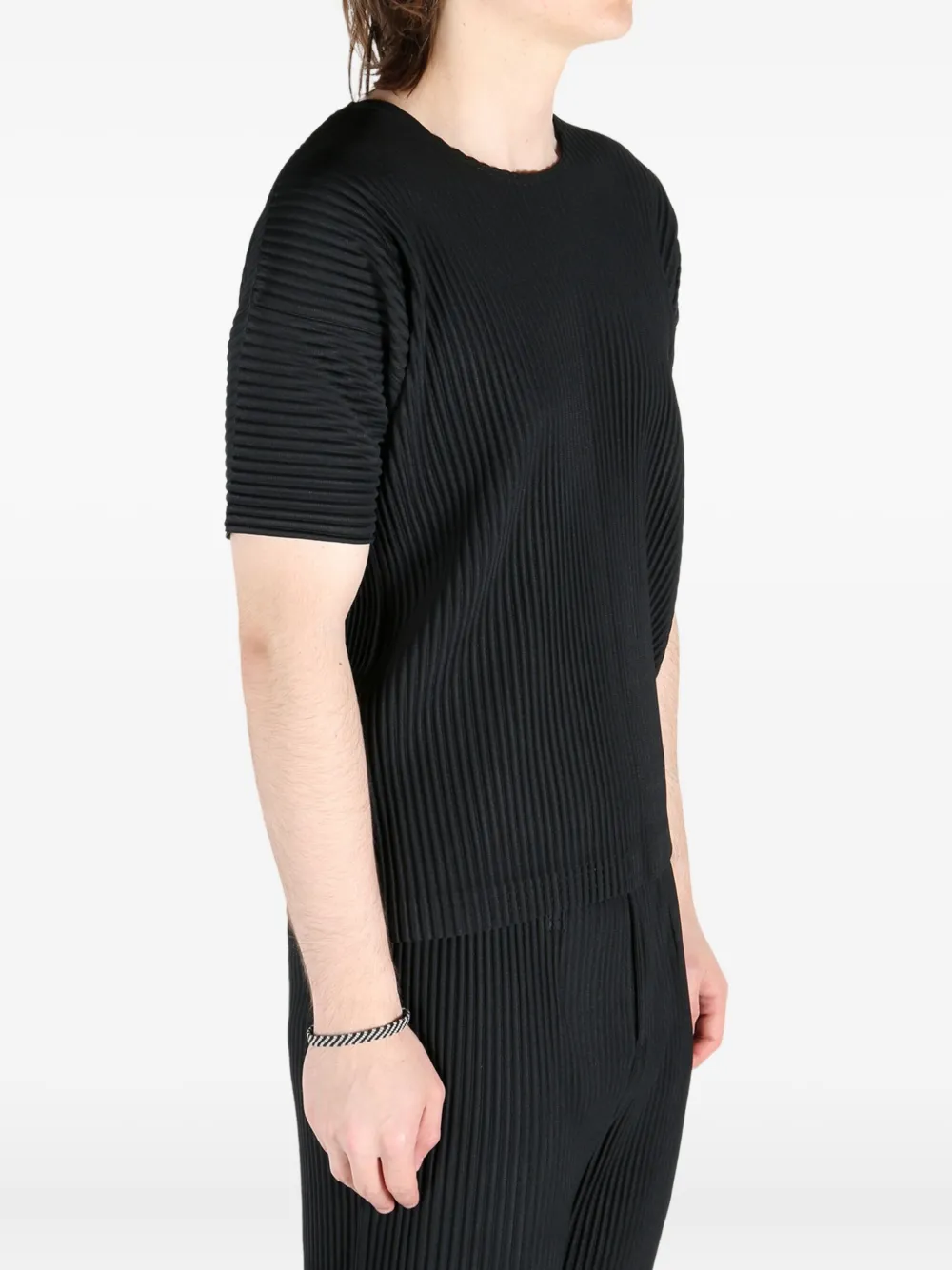 Homme Plissé Issey Miyake plissé-effect T-shirt Zwart
