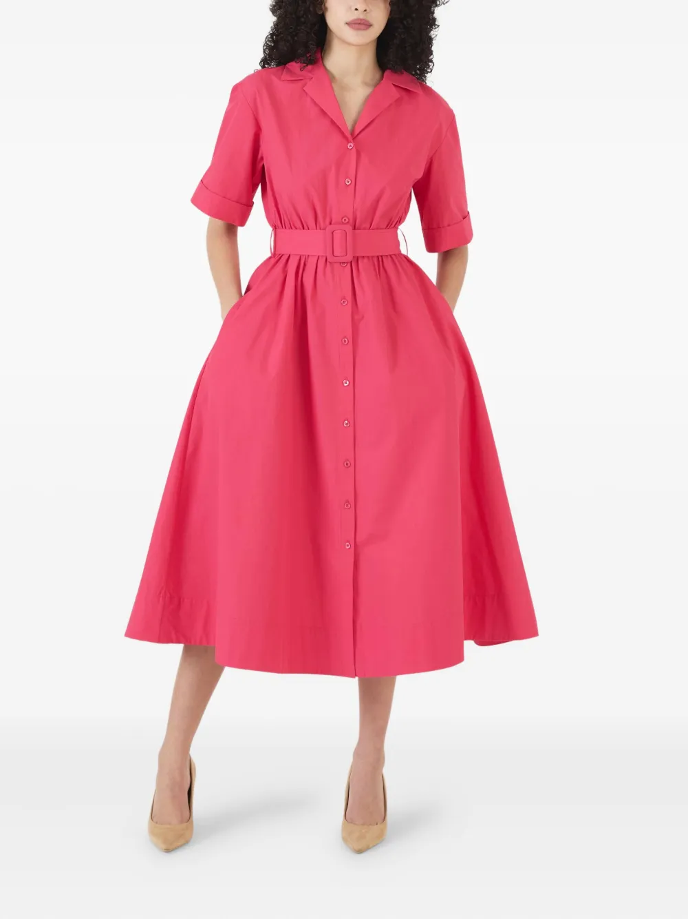 Rosie Assoulin cotton midi dress - Roze