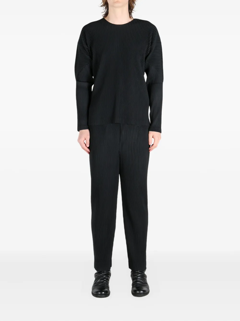 Homme Plissé Issey Miyake plissé-effect T-shirt - Zwart