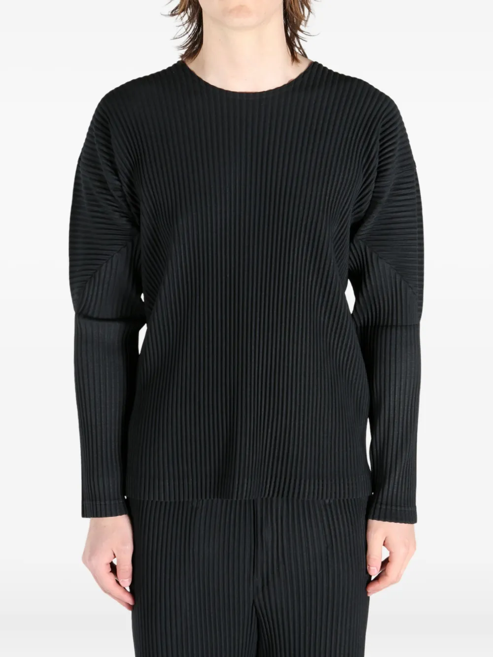 Homme Plissé Issey Miyake plissé-effect T-shirt Zwart