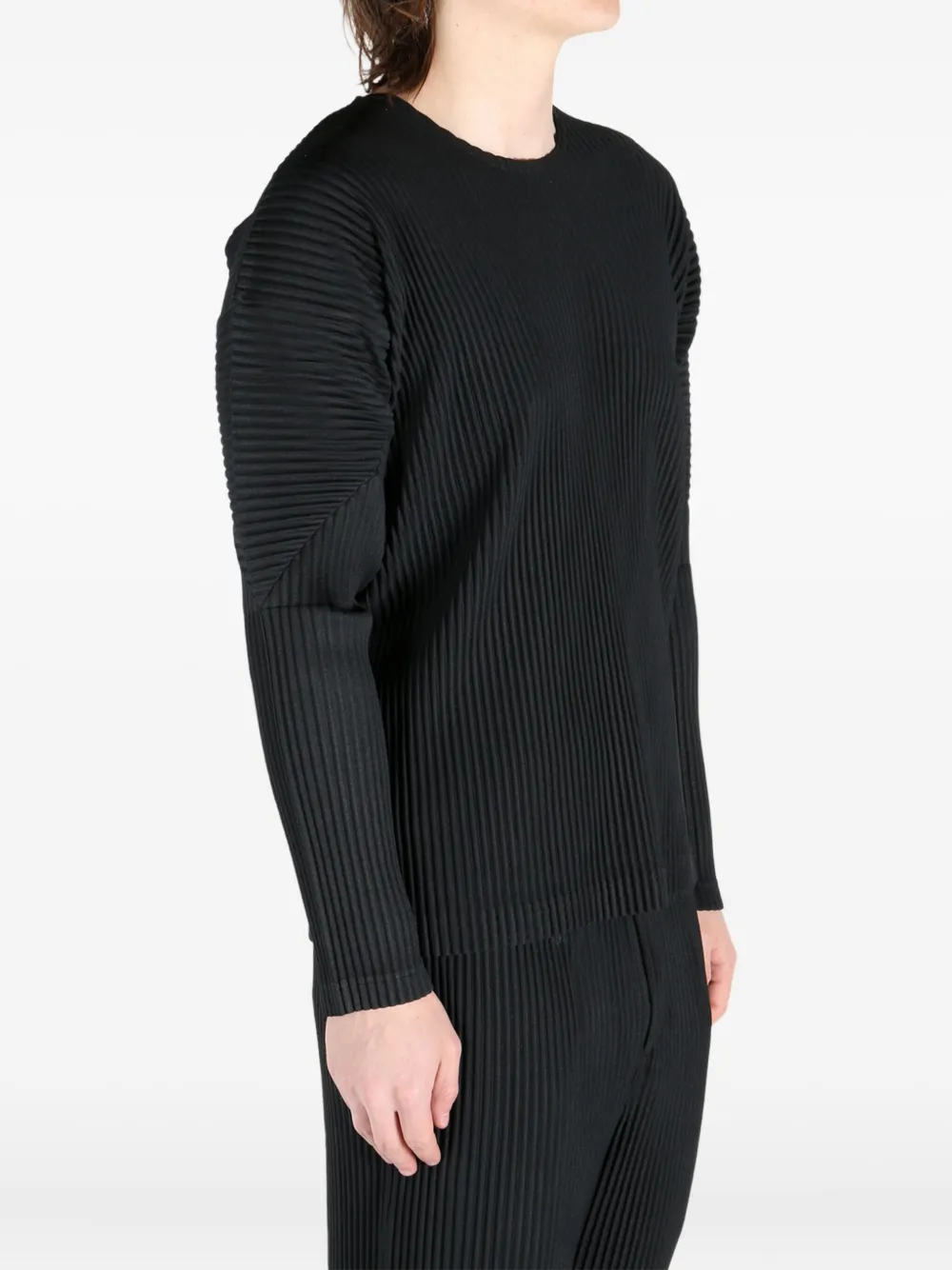 Homme Plissé Issey Miyake plissé-effect T-shirt Zwart