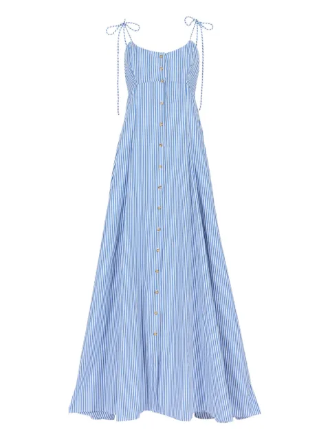 Rosie Assoulin vestido midi con rayas estampadas