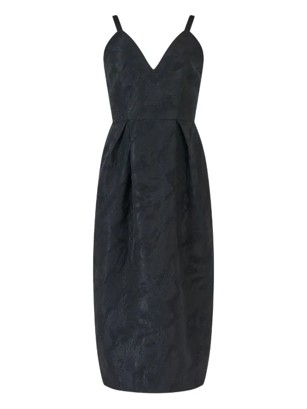 Rosie Assoulin Textured-jacquard Tulip Midi Dress - Black